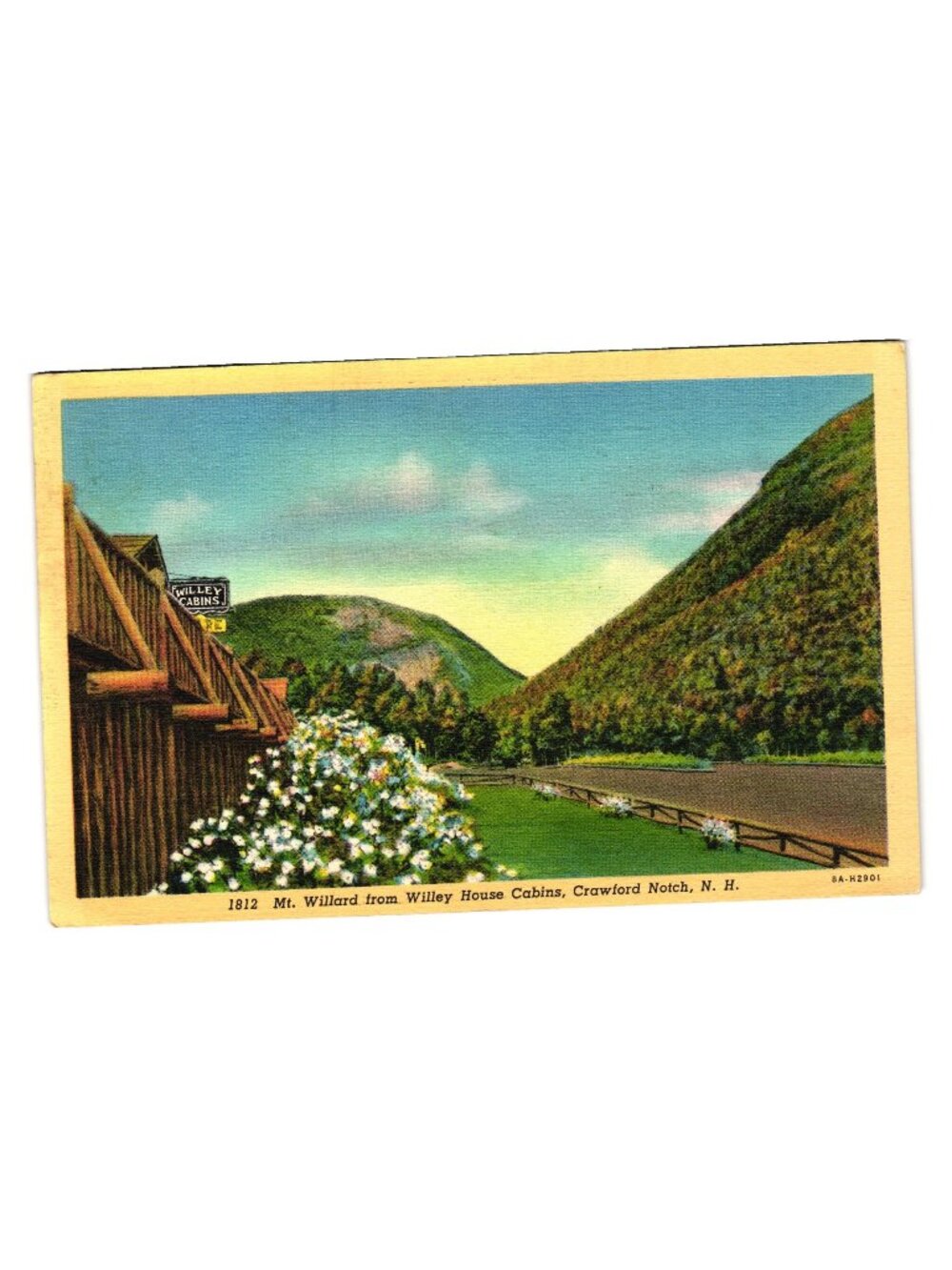 Mt Willard Willey House Cabin View Crawford Notch NH Posted1940 Vintage Postcard